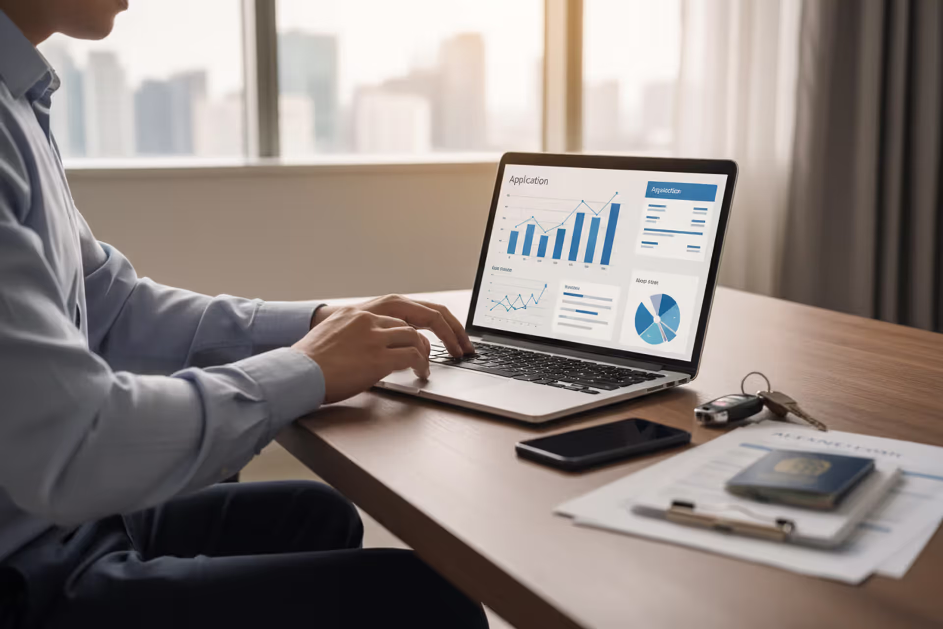 Person comparing car loan pre-approval offers on a laptop at home